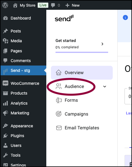 Create mailing lists 3 Click Audience