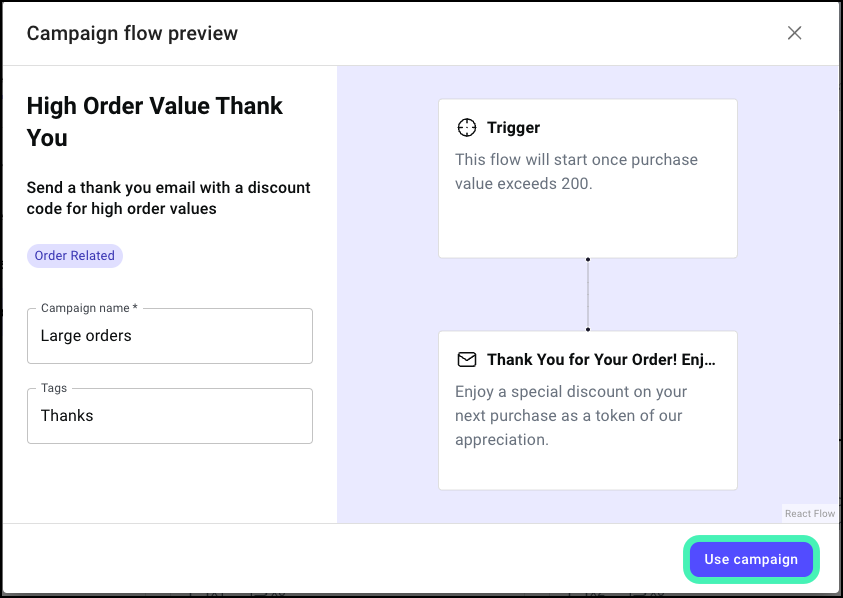 Create a campaign using a template 13 use campaign 1